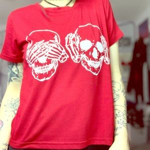 See no evil hear no evil skull shirt